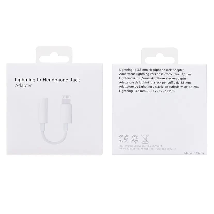 Адаптер Apple lightning - 3.5 jack - L01 (7 см) (white) 