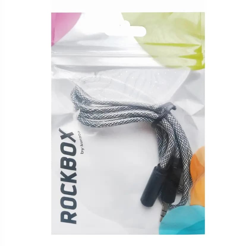 Кабель 3.5 jack - 3.5 jack (папа-мама) - RockBox RC-MM4 (100 см) (black)