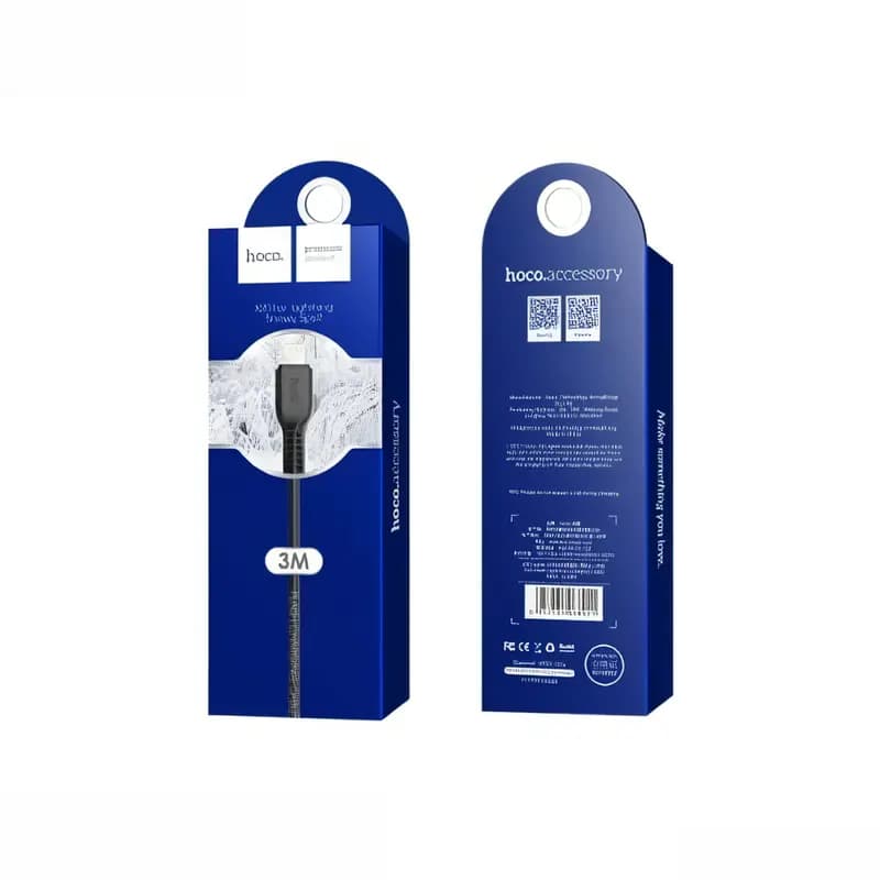 Кабель USB - Apple lightning - Hoco X20 Snowy Spirit (300 см) (black)