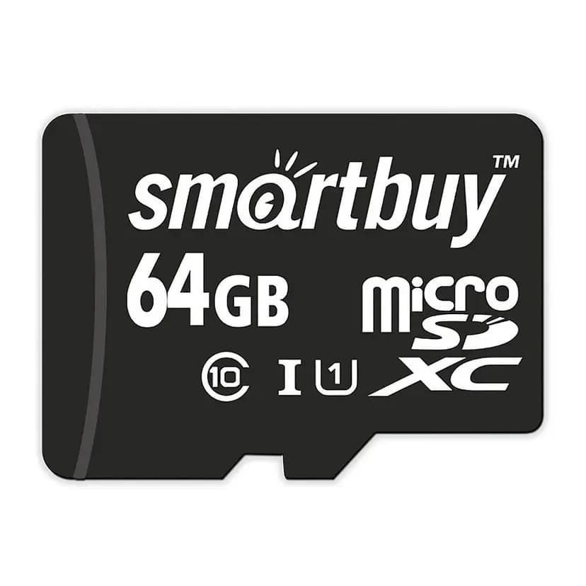 Флэш-накопитель MicroSD 64Gb без адаптера - Smartbuy (class 10) (black)  — фото 2