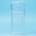 Чехол-накладка с картхолдером - SC276 для Apple iPhone 14 Pro (transparent)  — фото 1
