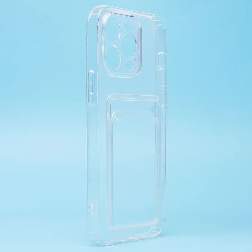 Чехол-накладка с картхолдером - SC276 для Apple iPhone 14 Pro Max (transparent)  — фото 2