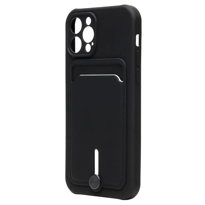 Чехол-накладка с картхолдером - SC304 для Apple iPhone 12 Pro (black) 