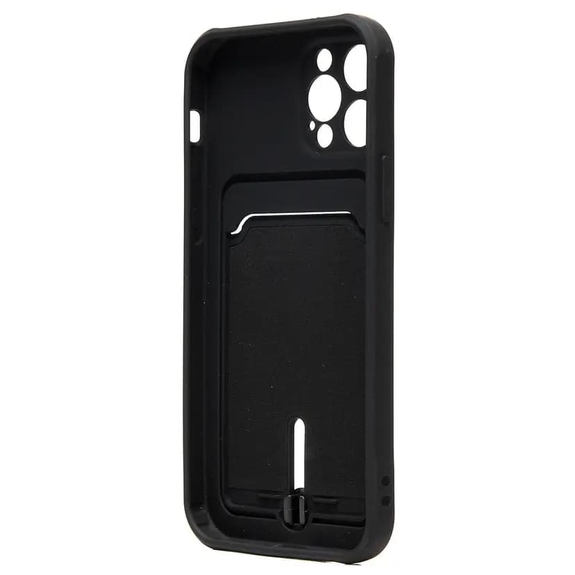 Чехол-накладка с картхолдером - SC304 для Apple iPhone 12 Pro (black)  — фото 2