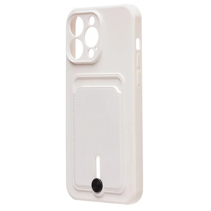 Чехол-накладка с картхолдером - SC304 для Apple iPhone 14 Pro Max (white) 