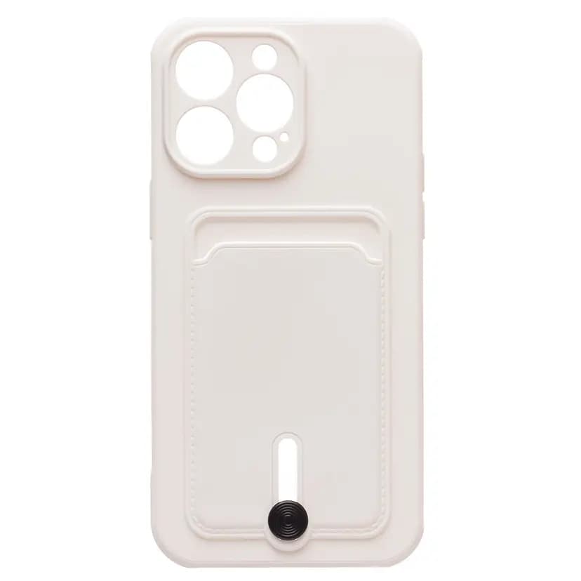 Чехол-накладка с картхолдером - SC304 для Apple iPhone 14 Pro Max (white)  — фото 2
