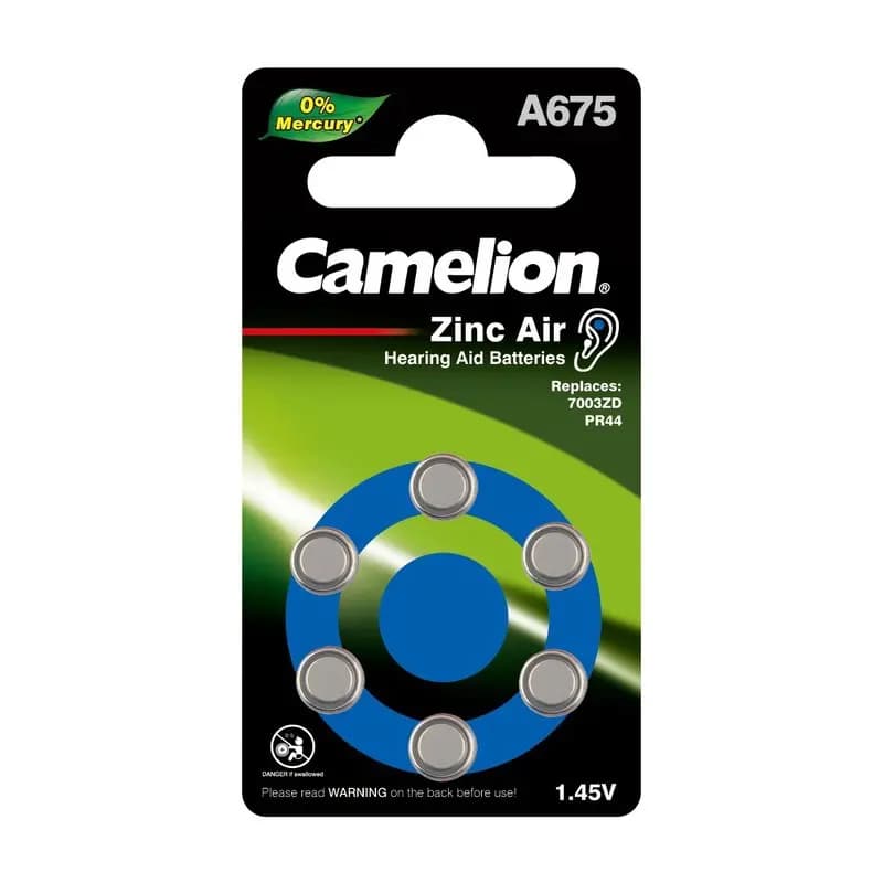 Батарея - Camelion ZA675/PR44 (для слуховых аппаратов) (6 шт) 