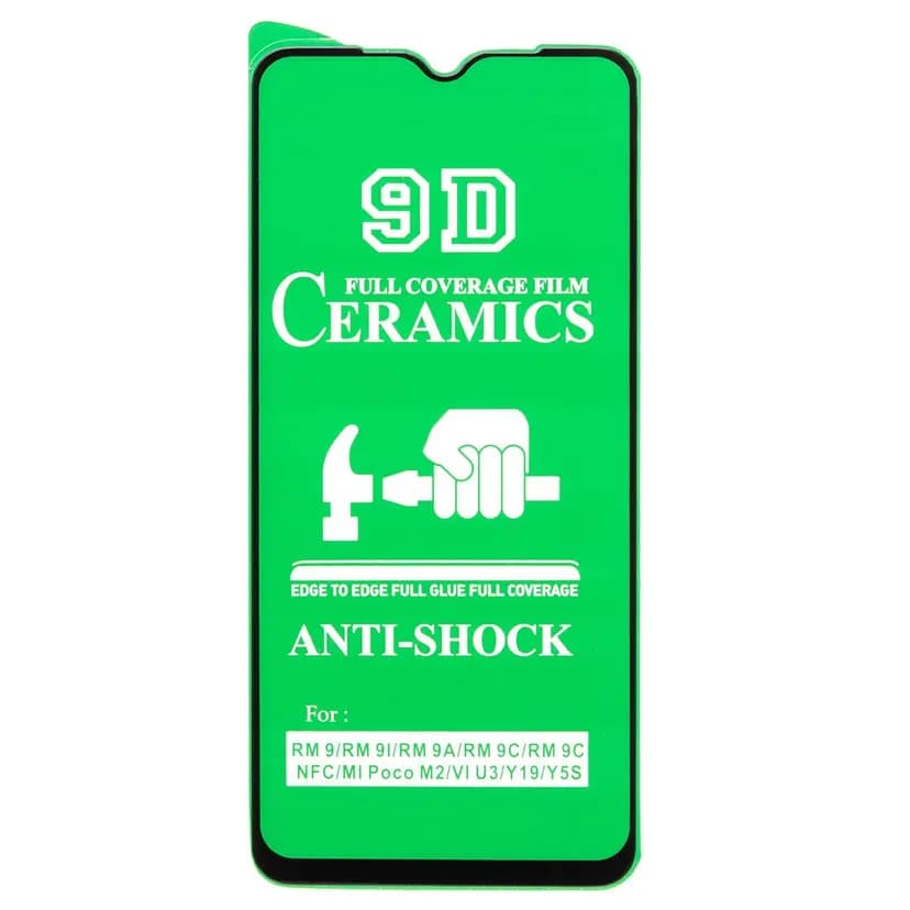 Защитная плёнка - Ceramics 2.5D для Redmi 9A/9C/10A/Poco C3/Poco C31 (black)  — фото 2