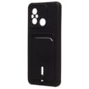 Чехол-накладка с картхолдером - SC304 для Redmi 12C/Poco C55 (black)  — фото 1