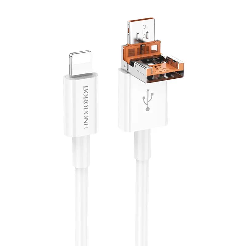 Кабель USB - Apple lightning - Borofone BX102 Winner (100 см) (white) — фото 2