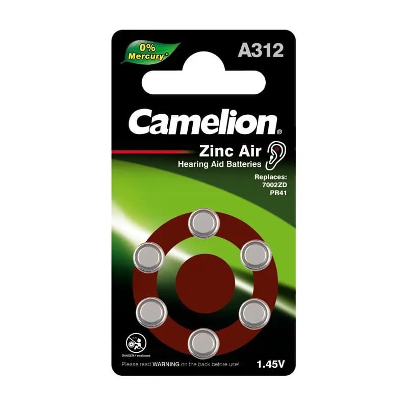 Батарея - Camelion ZA312/PR41 (для слуховых аппаратов) (6 шт) 