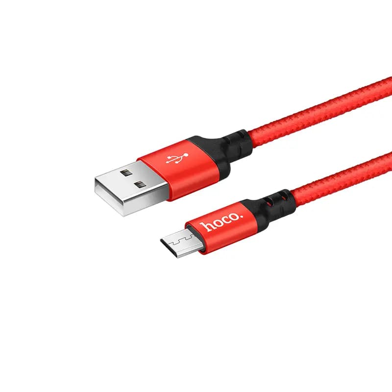 Кабель USB - Micro-USB - Hoco X14 Times Speed (200 см) (red/black) — фото 2