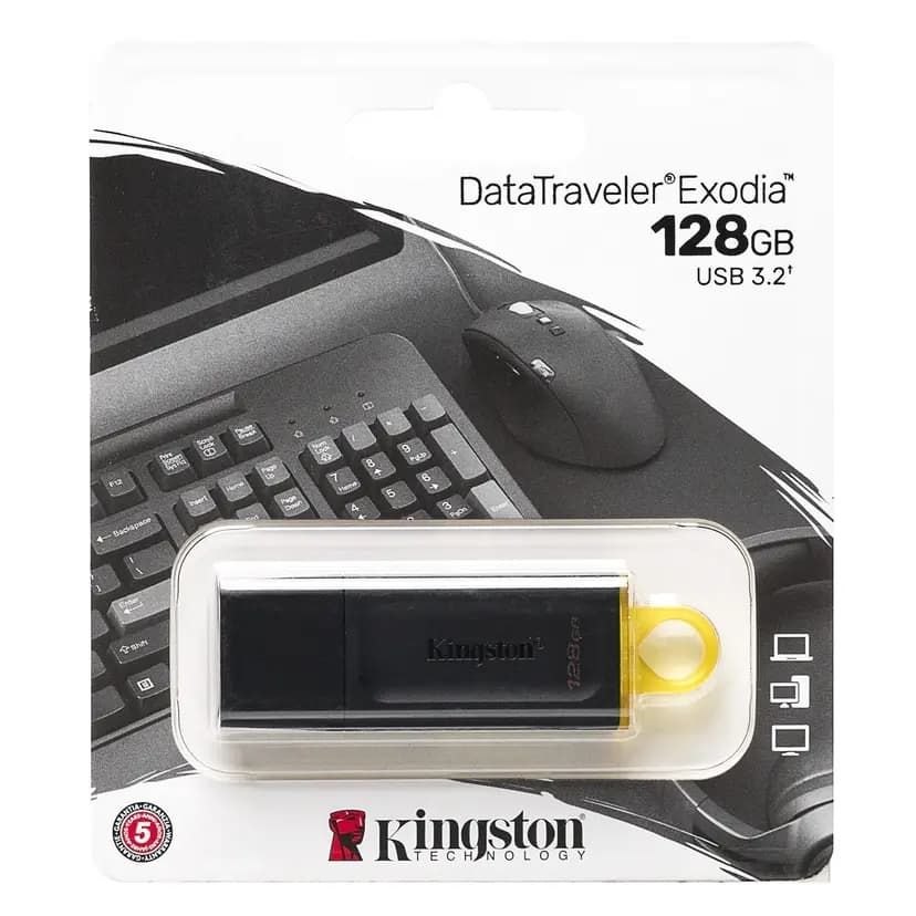 Флэш-накопитель USB 128Gb - Kingston DataTraveler Exodia (black/yellow) 