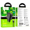 Адаптер сетевой - Hoco CS23A 30W PD+QC3.0 (USB/Type-C) + кабель Type-C - Apple lightning (black)  — фото 1