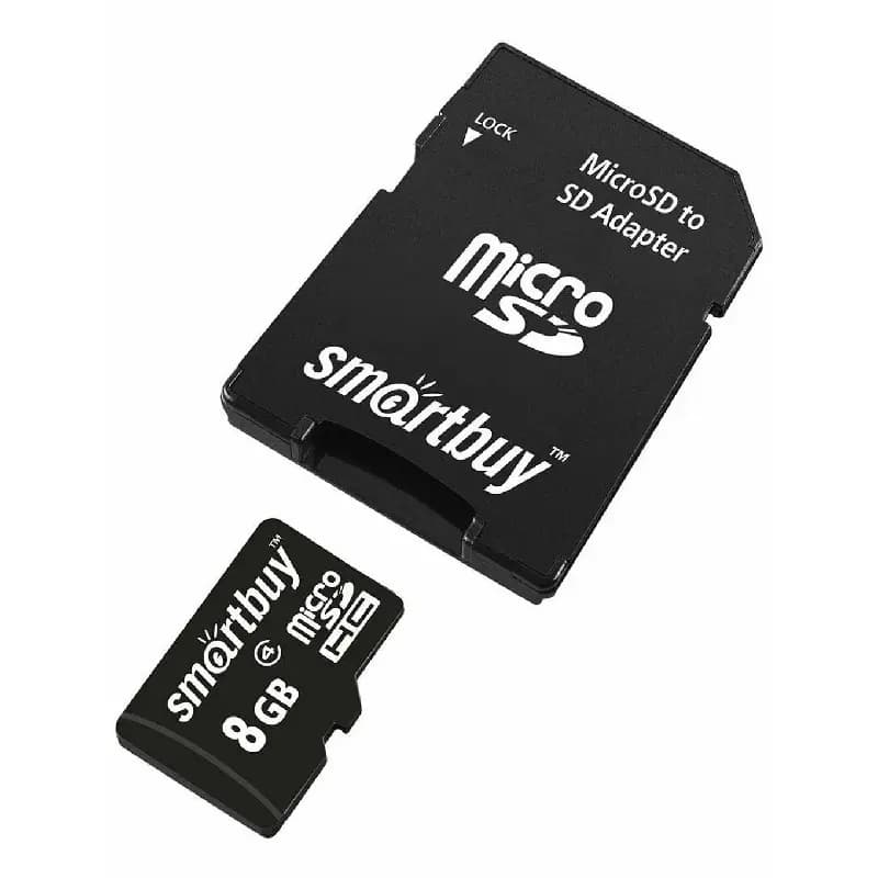 Флэш-накопитель MicroSD 8Gb без адаптера - Smartbuy (class 4) (black)  — фото 2