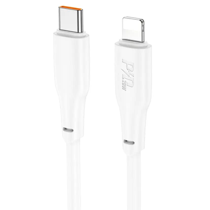 Кабель Type-C - Apple lightning - Hoco X93 Force (200 см) (white)  — фото 2
