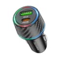 Адаптер автомобильный - Borofone BZ21 Brilliant 48W PD+QC3.0 (Type-C/USB) (black carbon)  — фото 2