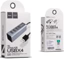 Хаб USB - 4 USB - Hoco HB1 (80 см) (silver)  — фото 1