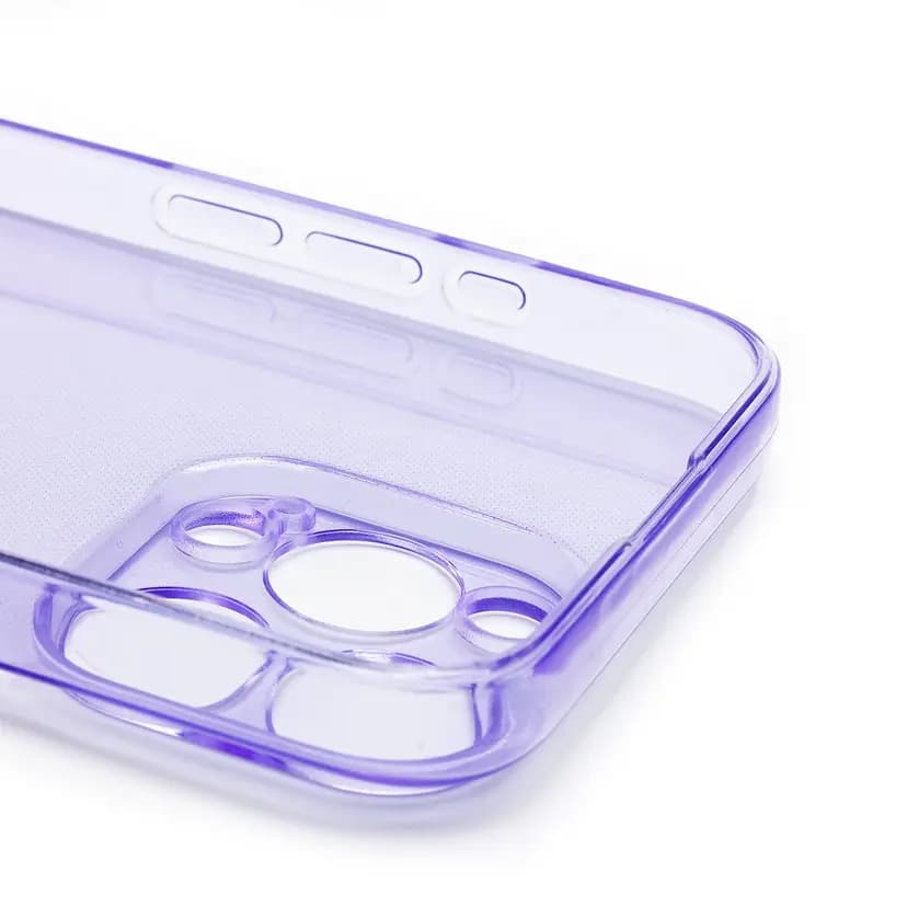 Чехол-накладка - SC344 для Apple iPhone 15 Pro (transparent/violet)  — фото 2