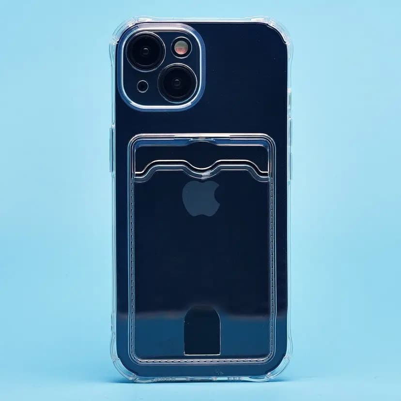 Чехол-накладка с картхолдером - SC276 для Apple iPhone 15 (transparent) 