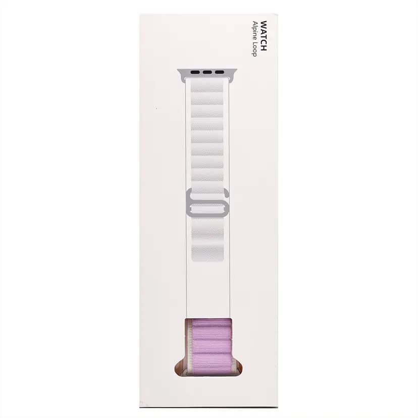 Ремешок на застёжке - Alpine Loop для Apple Watch 38/40/41 мм (white/light violet)