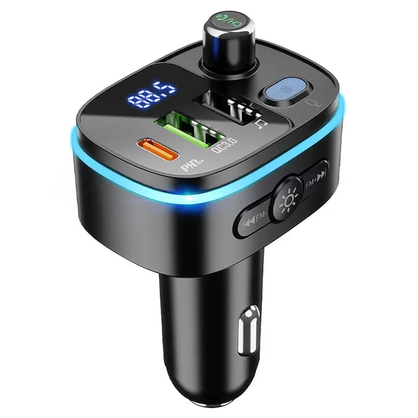 FM-модулятор - Hoco E62 20W PD+QC3.0 (Type-C/2xUSB) (black) — фото 2