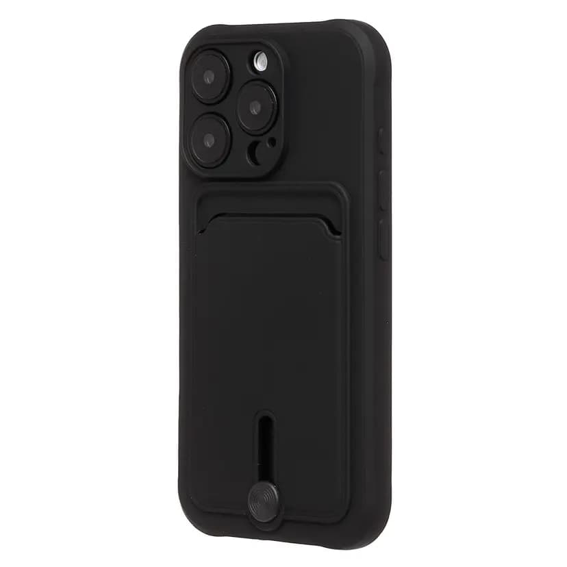 Чехол-накладка с картхолдером - SC304 для Apple iPhone 16 Pro (black) 