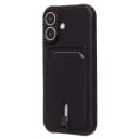 Чехол-накладка с картхолдером - SC304 для Apple iPhone 16 (black)  — фото 1