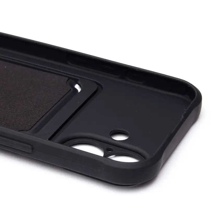 Чехол-накладка с картхолдером - SC304 для Apple iPhone 16 (black)  — фото 2