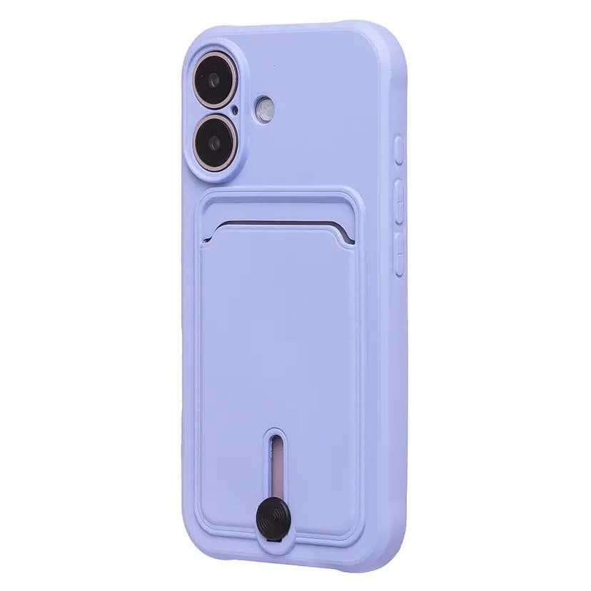 Чехол-накладка с картхолдером - SC304 для Apple iPhone 16 (light violet)