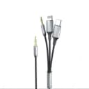 Кабель Apple lightning/Type-C/3.5 jack - 3.5 jack - Earldom ET-AUX72 (120 см) (black)  — фото 2