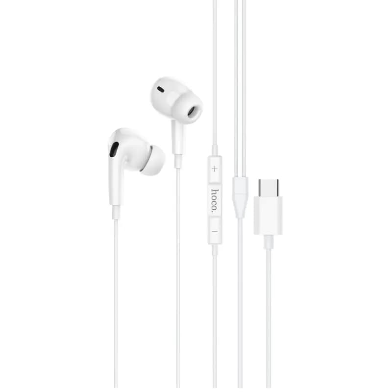 Наушники проводные Type-C - Hoco M101 Pro Crystal (white)  — фото 2