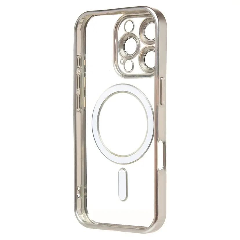 Чехол-накладка - SM027 SafeMag для Apple iPhone 16 Pro (silver)  — фото 2