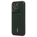 Чехол-накладка с картхолдером - SC304 для Apple iPhone 15 Pro (dark green)  — фото 1