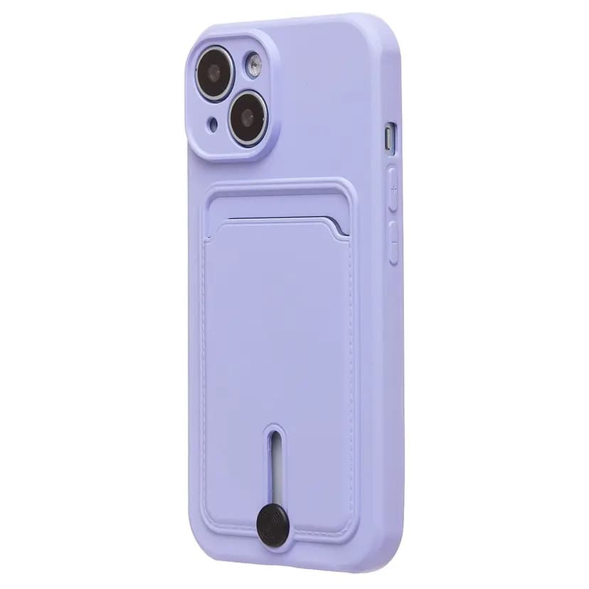 Чехол-накладка с картхолдером - SC304 для Apple iPhone 15 (light violet)