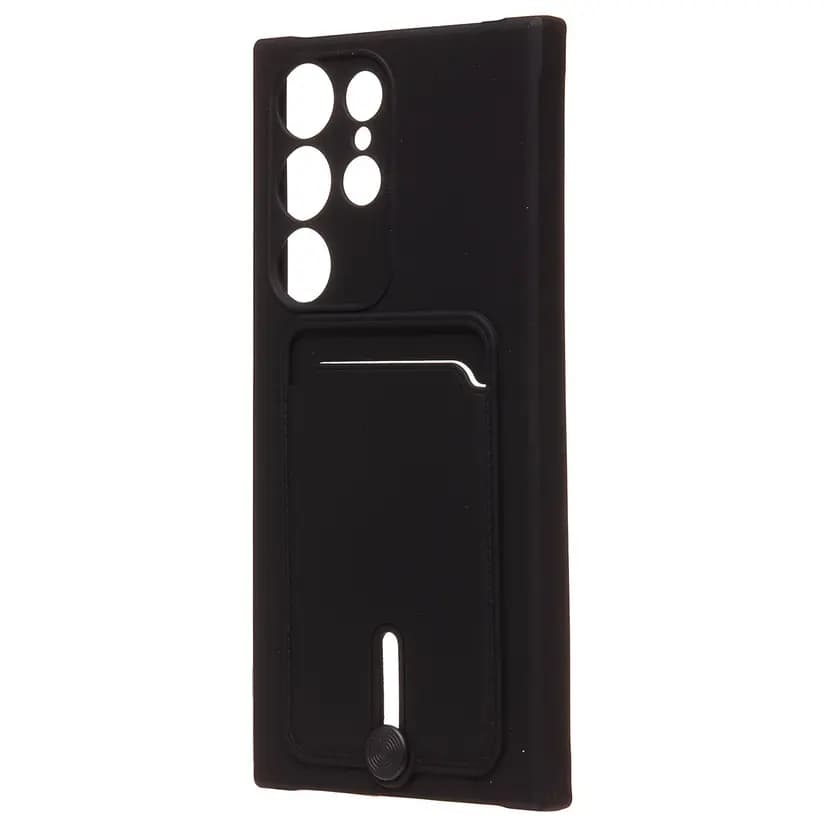 Чехол-накладка с картхолдером - SC304 для Samsung Galaxy S23 Ultra (black)