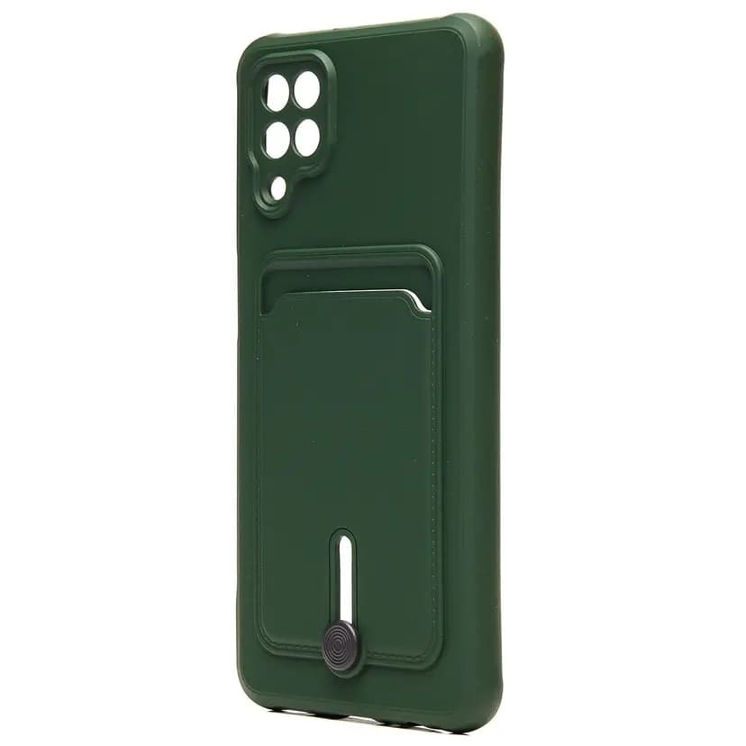 Чехол-накладка с картхолдером - SC304 для Samsung Galaxy A12 (dark green) 