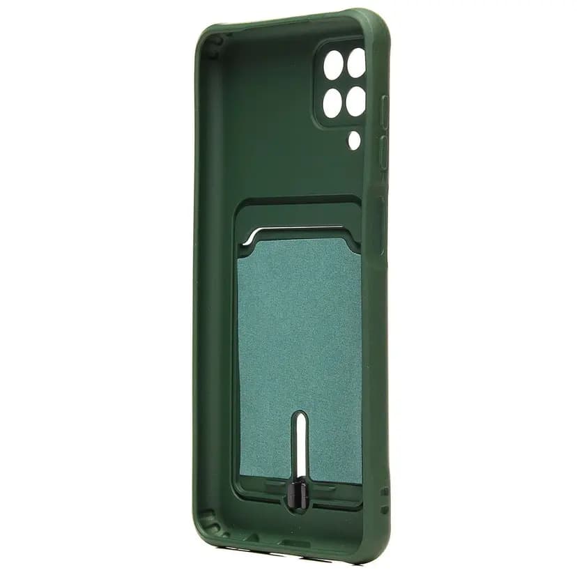 Чехол-накладка с картхолдером - SC304 для Samsung Galaxy A12 (dark green)  — фото 2