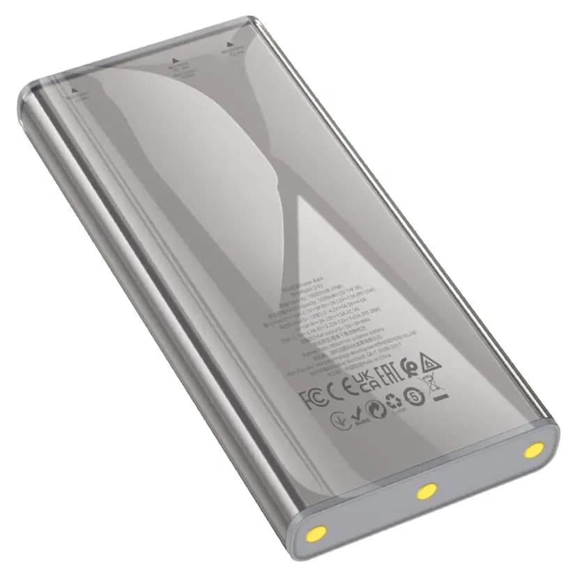 Внешний аккумулятор 10000mAh - Hoco J103 Discovery 22.5W PD+QC3.0 (Type-C/2xUSB) (transparent grey) — фото 3
