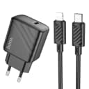 Адаптер сетевой - Hoco CS22A Value 30W PD (Type-C) + кабель Type-C - Apple lightning (black)  — фото 2