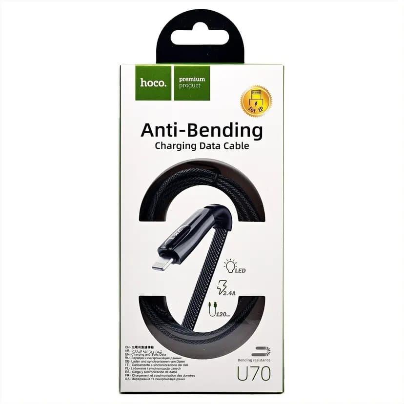 Кабель USB - Apple lightning - Hoco U70 (120 см) (black) 