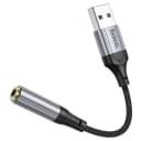 Адаптер USB - 3.5 jack - Hoco LS36 Fresh (grey)  — фото 2