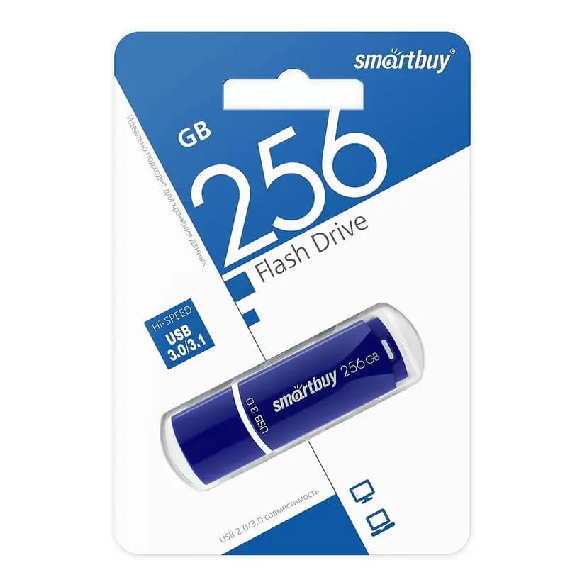 Флэш-накопитель USB 256Gb - Smartbuy Crown 3.0 (blue) 