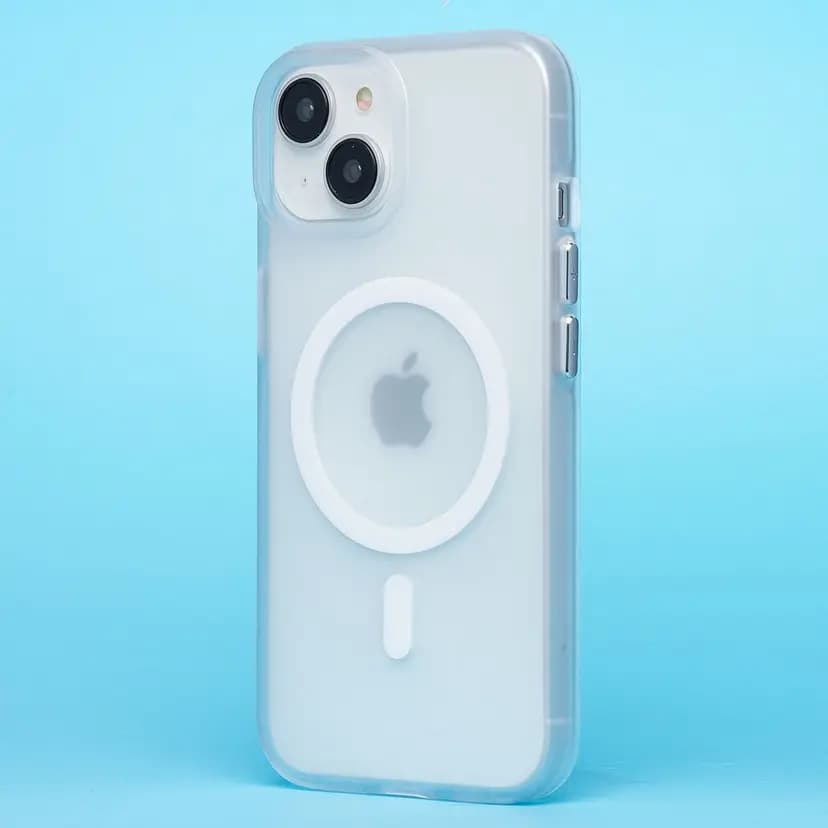 Чехол-накладка - SM038 SafeMag для Apple iPhone 15 (white/matte transparent)