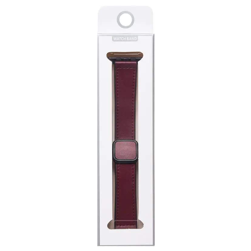 Ремешок на застёжке - ApW38 EcoSkin для Apple Watch 42/44/45/49 мм (wine red)
