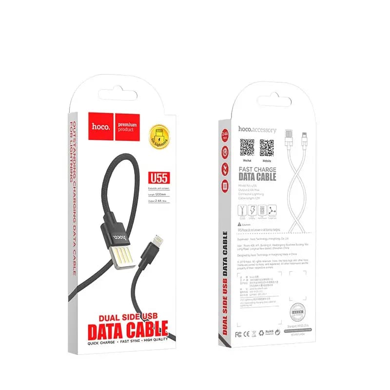 Кабель USB - Apple lightning - Hoco U55 Outstanding (120 см) (black) 