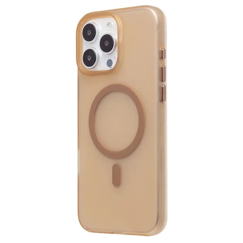 Чехол-накладка - SM038 SafeMag для Apple iPhone 16 Pro Max (gold/matte transparent) 