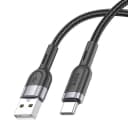 Кабель USB - Type-C - Hoco U117 Grand (120 см) (black)  — фото 1