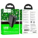Адаптер сетевой - Hoco CS21A Rich 18W QC3.0 (USB) (black)  — фото 1