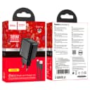 Адаптер сетевой - Hoco CS21A Rich 18W QC3.0 (USB) + кабель USB - Type-C (black)  — фото 1
